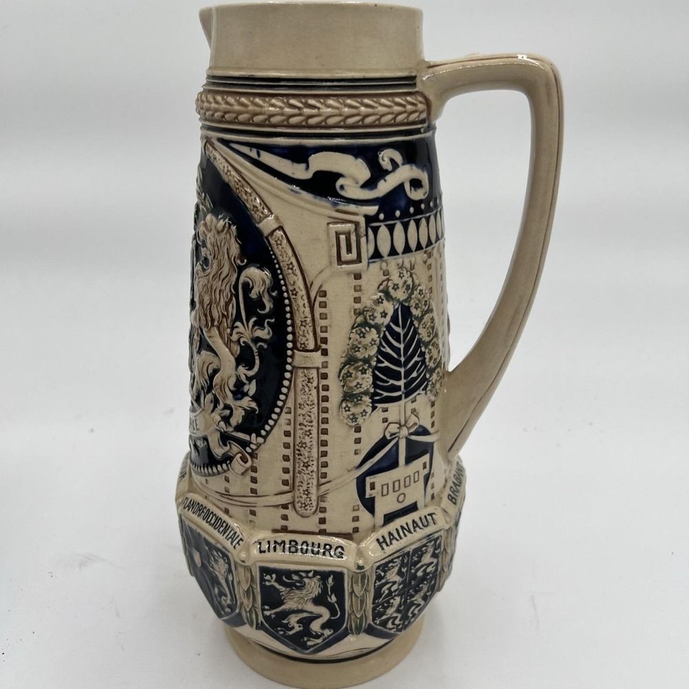 11.5" Vintage German Beer Stein With Luxembourg Coat Of Arms - Picture 4 of 8